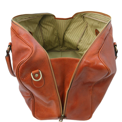 Leather Travel bags TL Voyager - Leather travel bag with front pocket | TL142140 San Rocco Italia