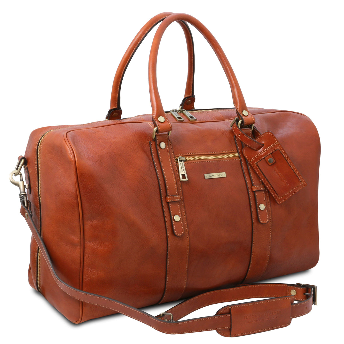 Leather Travel bags TL Voyager - Leather travel bag with front pocket | TL142140 San Rocco Italia