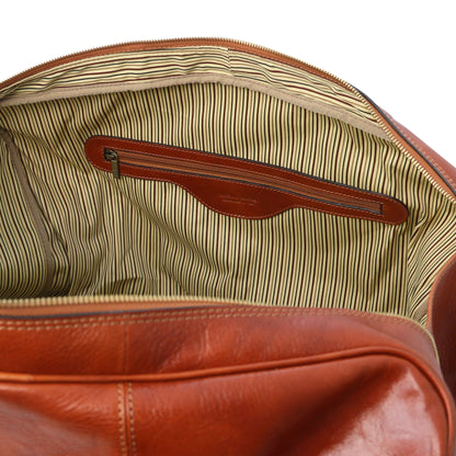 Leather Travel bags TL Voyager - Leather travel bag with front pocket | TL142140 San Rocco Italia