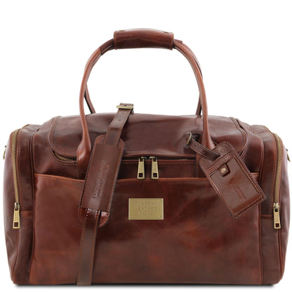 Sacs de voyage en cuir Marron TL Voyager - Sac de voyage en cuir avec poches latérales | TL142141 San Rocco Italia