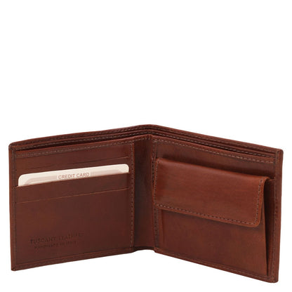 Leather wallets for men Exclusive 2 fold leather wallet for men with coin pocket | TL140761 San Rocco Italia