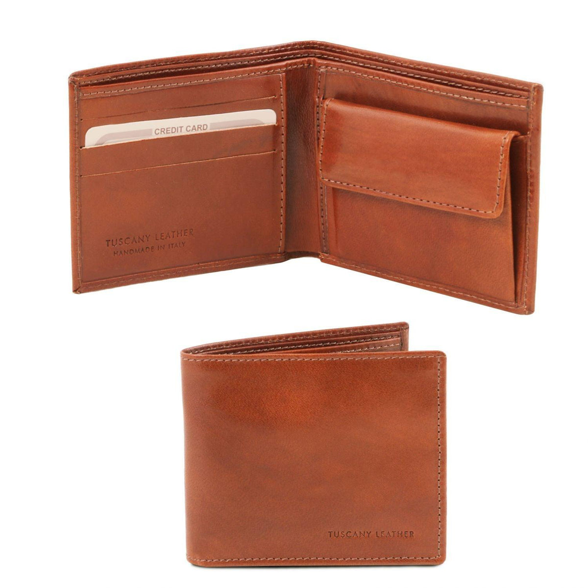 Leather wallets for men Honey Exclusive 2 fold leather wallet for men with coin pocket | TL140761 San Rocco Italia