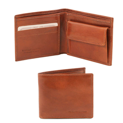 Leather wallets for men Honey Exclusive 2 fold leather wallet for men with coin pocket | TL140761 San Rocco Italia