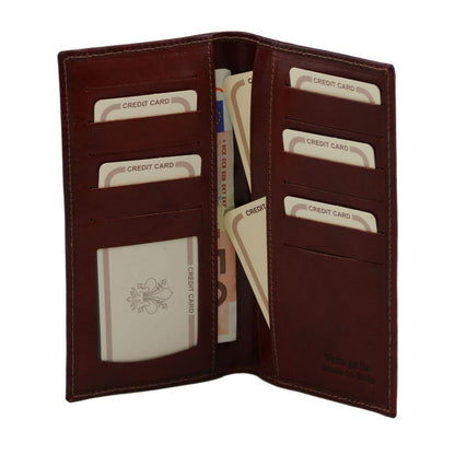 Portefeuilles homme en cuir Portefeuille exclusif vertical en cuir à deux volets | TL140784 San Rocco Italia