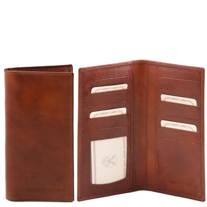 Portefeuilles homme en cuir Marron Portefeuille exclusif vertical en cuir à deux volets | TL140784 San Rocco Italia