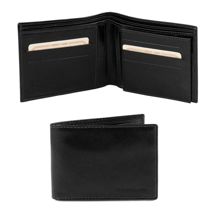 Leather wallets for men Black Exclusive leather 3 fold wallet for men | TL140817 San Rocco Italia