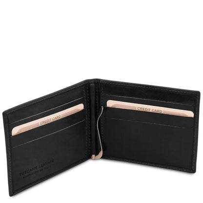 Leather wallets for men Exclusive leather card holder with money clip | TL142055 San Rocco Italia