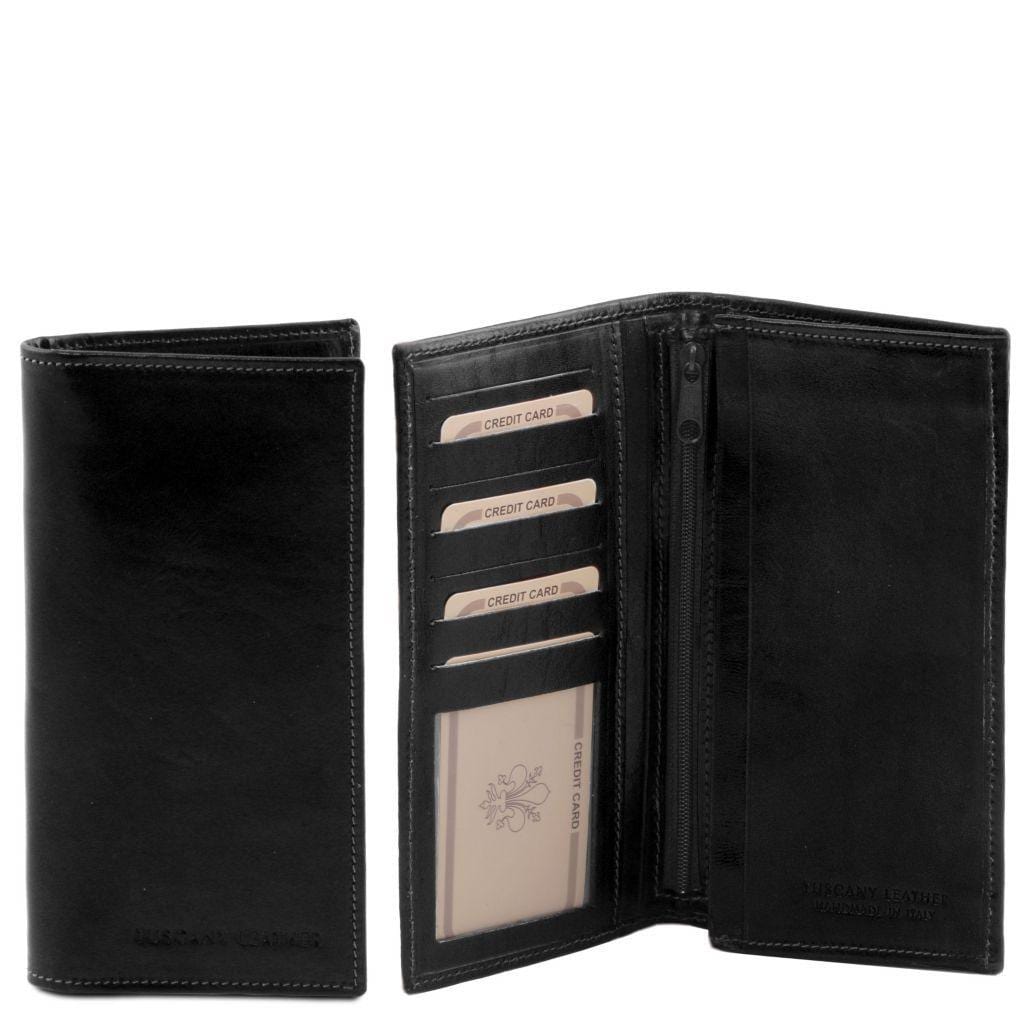 Carteras de piel para hombre Negro Cartera exclusiva vertical de piel para hombre, bíptica | TL140777 San Rocco Italia