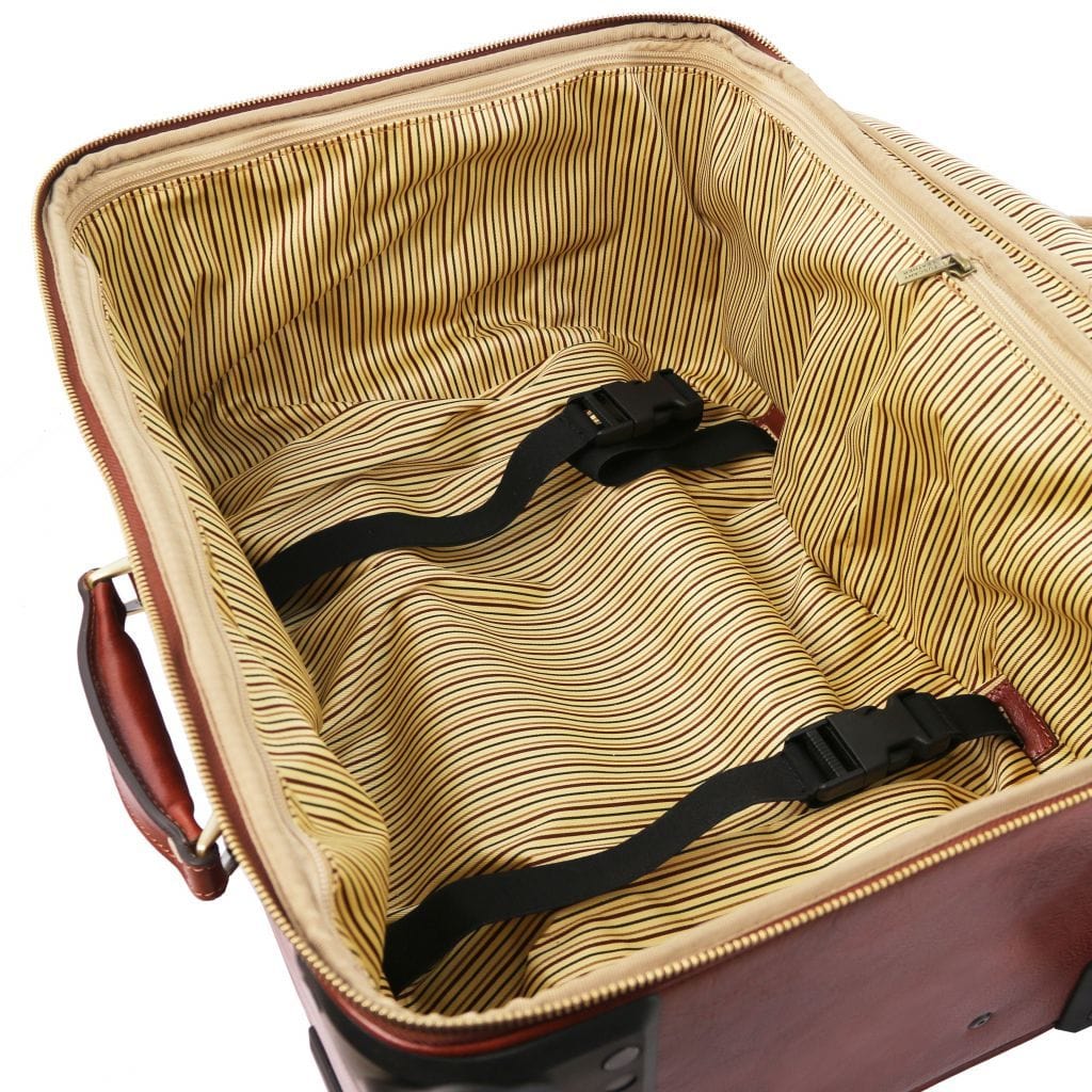 Leather Wheeled luggage TL Voyager - Vertical leather trolley with 4 wheels | TL141911 San Rocco Italia