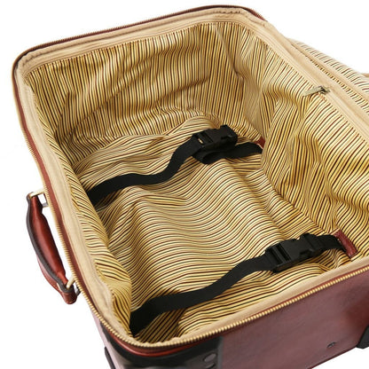Leather Wheeled luggage TL Voyager - Vertical leather trolley with 4 wheels | TL141911 San Rocco Italia