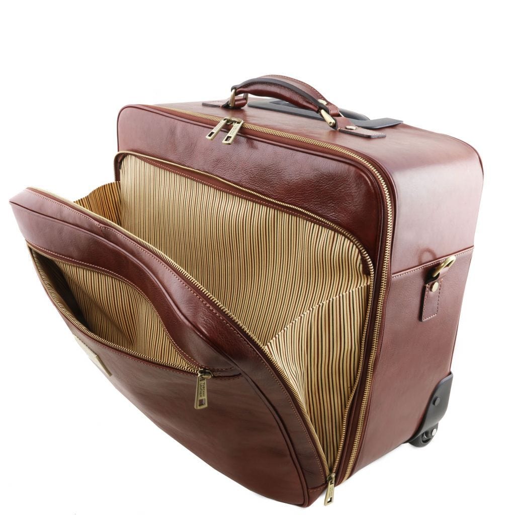 Ledergepäck mit Rollen Varsavia - Leder-Pilotenkoffer mit zwei Rollen | TL141888 San Rocco Italia