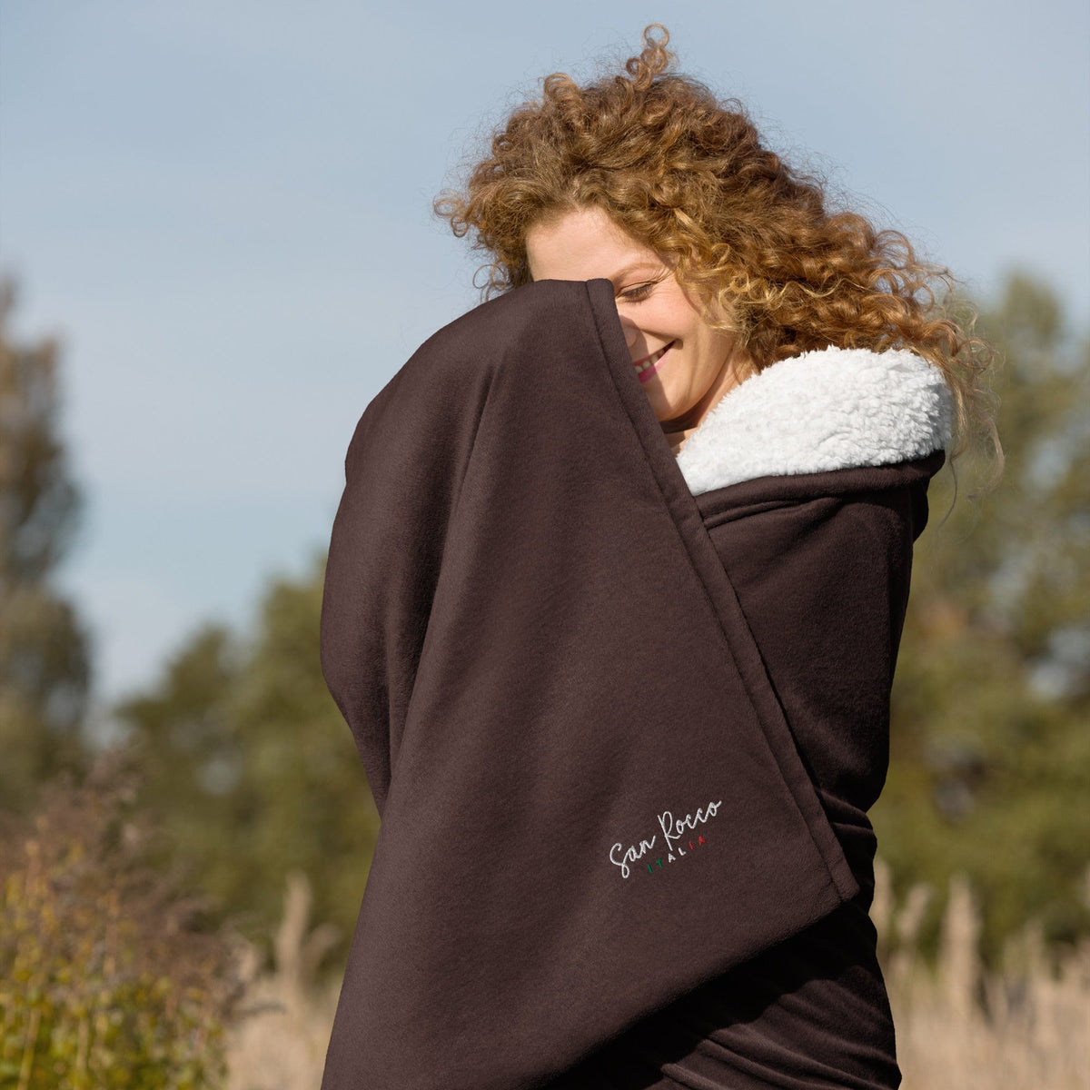 Manta Marrón chimenea Manta sherpa premium San Rocco Italia San Rocco Italia