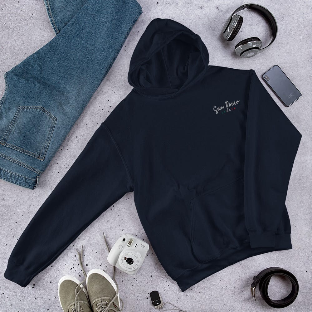 Shirts en tops Marineblauw / S San Rocco Italia unisex hoodie met geborduurd logo San Rocco Italia