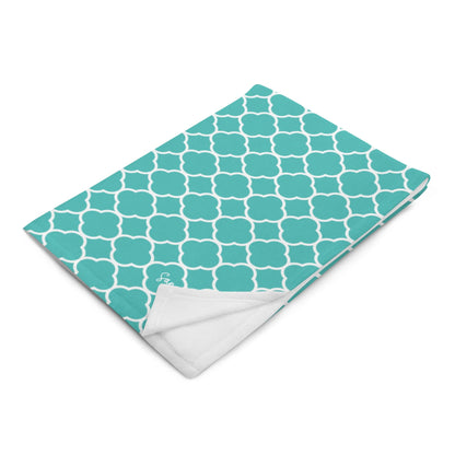 Plaid turquoise à motif quadrilobe San Rocco Italia
