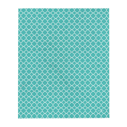 Plaid turquoise à motif quadrilobe San Rocco Italia