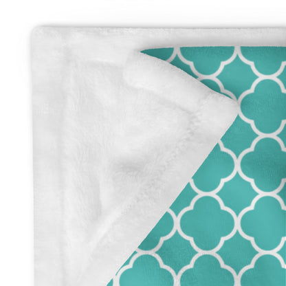 Plaid turquoise à motif quadrilobe San Rocco Italia