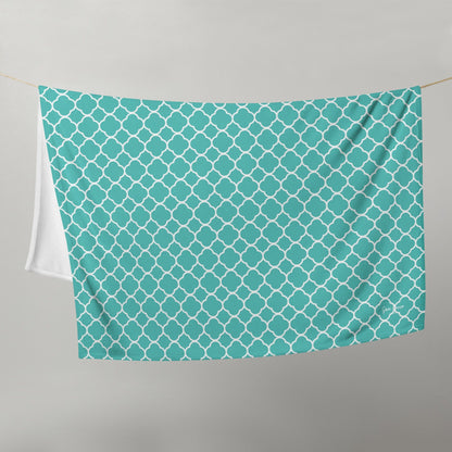 Plaid turquoise à motif quadrilobe San Rocco Italia