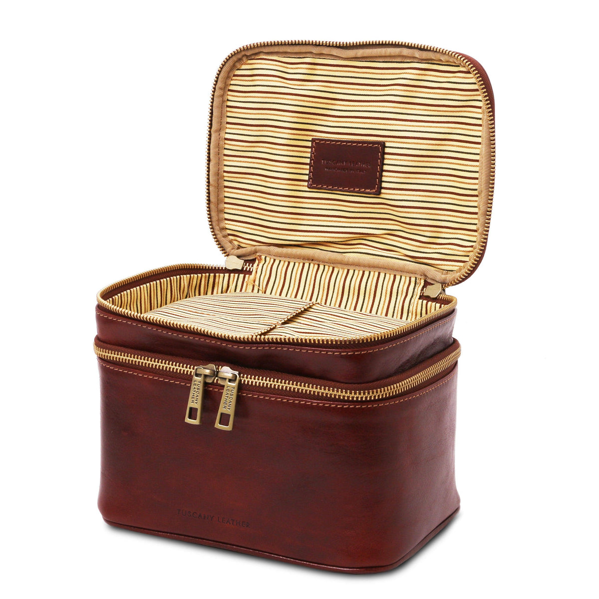 Accessoires de voyage en cuir Eliot - Trousse de toilette train case en cuir | TL142045 San Rocco Italia