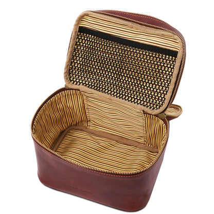 Accessoires de voyage en cuir Eliot - Trousse de toilette train case en cuir | TL142045 San Rocco Italia