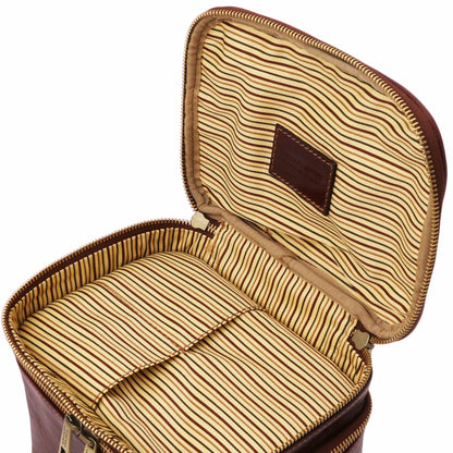 Accessoires de voyage en cuir Eliot - Trousse de toilette train case en cuir | TL142045 San Rocco Italia