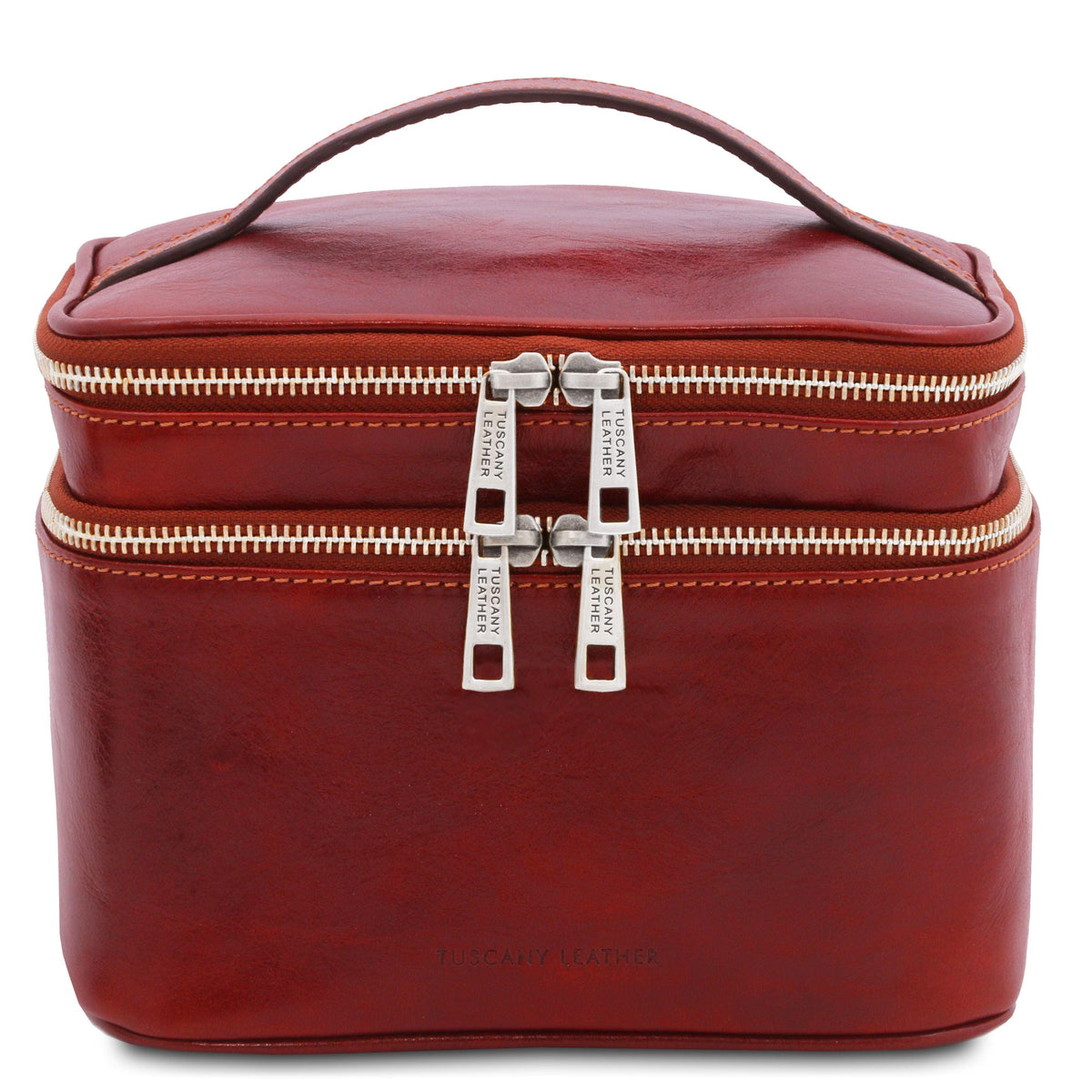 Accessoires de voyage en cuir Rouge Eliot - Trousse de toilette train case en cuir | TL142045 San Rocco Italia
