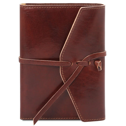 Leder-Reiseaccessoires Braun Lederjournal/Notizbuch & Nachfüllpapier | TL142027 & TL142046 San Rocco Italia